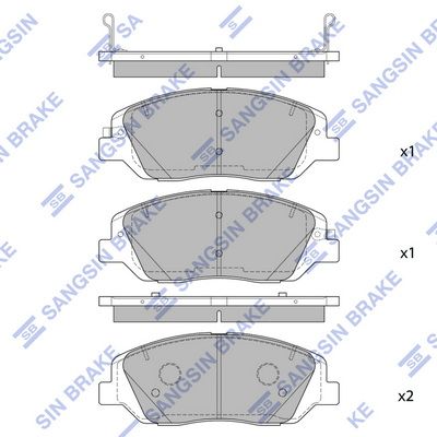 Комплект тормозных колодок, дисковый тормоз SANGSIN SP4102SD