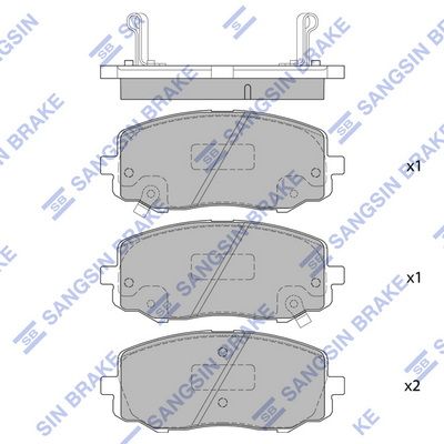 Комплект тормозных колодок, дисковый тормоз SANGSIN SP4106