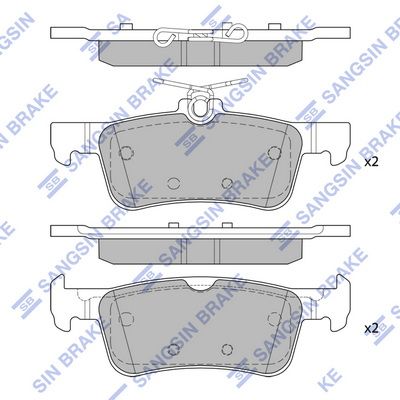 Комплект тормозных колодок, дисковый тормоз SANGSIN SP4108