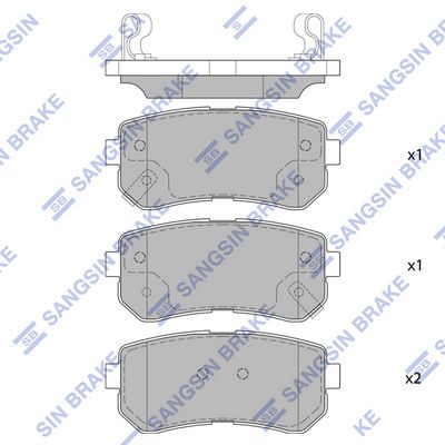 Комплект тормозных колодок, дисковый тормоз SANGSIN SP4113