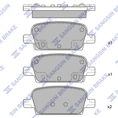 Комплект тормозных колодок, дисковый тормоз SANGSIN SP4118
