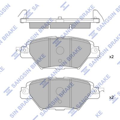 Комплект тормозных колодок, дисковый тормоз SANGSIN SP4120