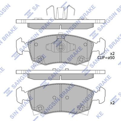Комплект тормозных колодок, дисковый тормоз SANGSIN SP4122