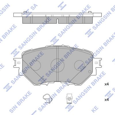 Комплект тормозных колодок, дисковый тормоз SANGSIN SP4123