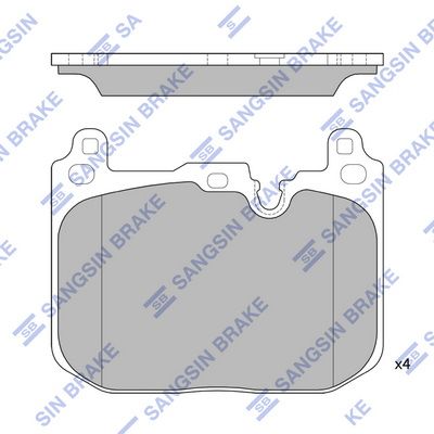 Комплект тормозных колодок, дисковый тормоз SANGSIN SP4126
