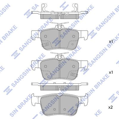 Комплект тормозных колодок, дисковый тормоз SANGSIN SP4127