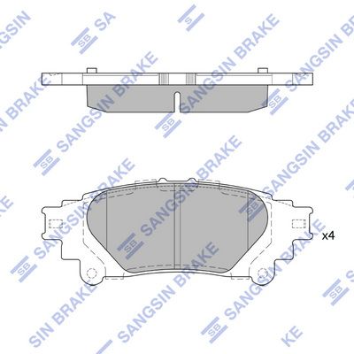 Комплект тормозных колодок, дисковый тормоз SANGSIN SP4131