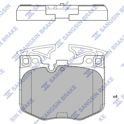 Комплект тормозных колодок, дисковый тормоз SANGSIN SP4139