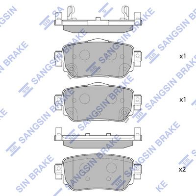 Комплект тормозных колодок, дисковый тормоз SANGSIN SP4140SD