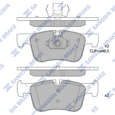 Комплект тормозных колодок, дисковый тормоз SANGSIN SP4144
