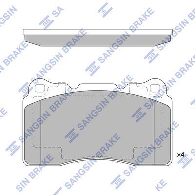 Комплект тормозных колодок, дисковый тормоз SANGSIN SP4145A