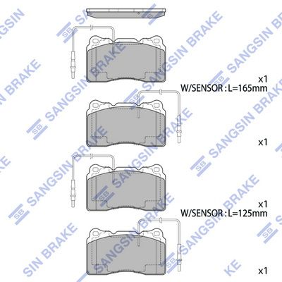 Комплект тормозных колодок, дисковый тормоз SANGSIN SP4145B