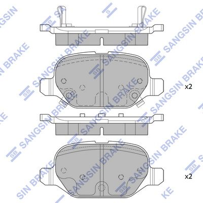 Комплект тормозных колодок, дисковый тормоз SANGSIN SP4151