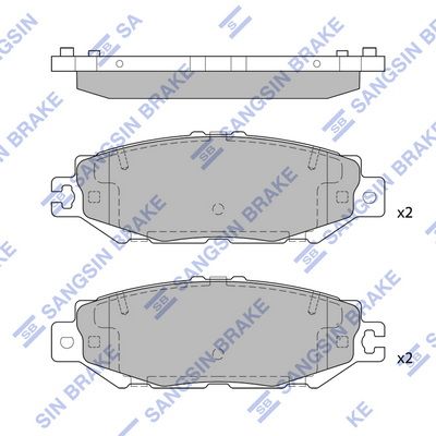 Комплект тормозных колодок, дисковый тормоз SANGSIN SP4160