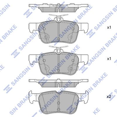 Комплект тормозных колодок, дисковый тормоз SANGSIN SP4171
