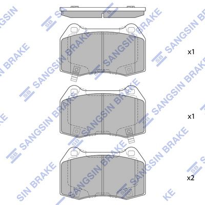 Комплект тормозных колодок, дисковый тормоз SANGSIN SP4172