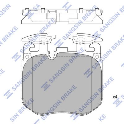 Комплект тормозных колодок, дисковый тормоз SANGSIN SP4174