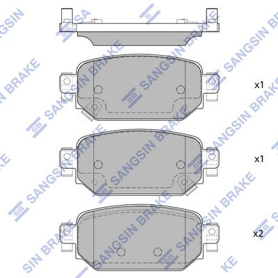 Комплект тормозных колодок, дисковый тормоз SANGSIN SP4178