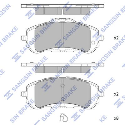 Комплект тормозных колодок, дисковый тормоз SANGSIN SP4210