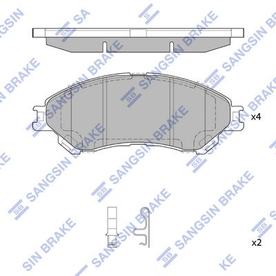 Комплект тормозных колодок, дисковый тормоз SANGSIN SP4212