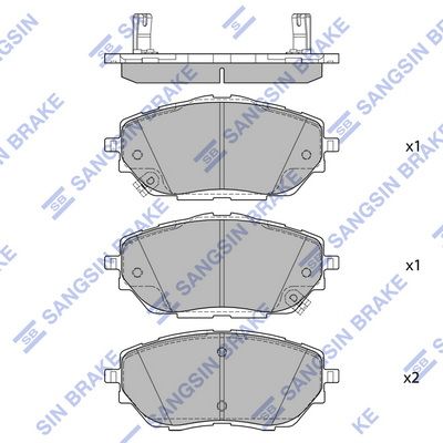 Комплект тормозных колодок, дисковый тормоз SANGSIN SP4213A