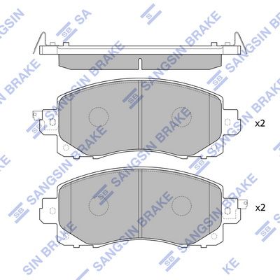 Комплект тормозных колодок, дисковый тормоз SANGSIN SP4221SD