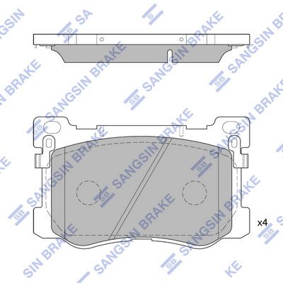 Комплект тормозных колодок, дисковый тормоз SANGSIN SP4228