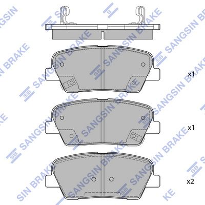 Комплект тормозных колодок, дисковый тормоз SANGSIN SP4231