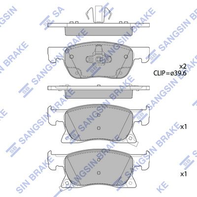 Комплект тормозных колодок, дисковый тормоз SANGSIN SP4239