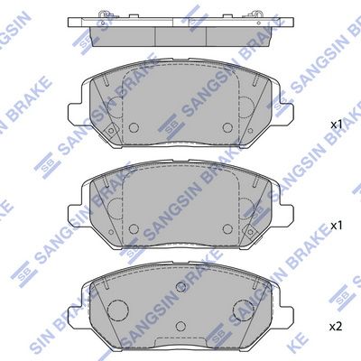 Комплект тормозных колодок, дисковый тормоз SANGSIN SP4242