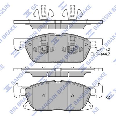Комплект тормозных колодок, дисковый тормоз SANGSIN SP4251