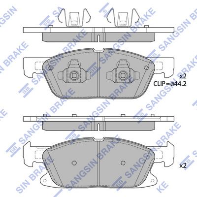 Комплект тормозных колодок, дисковый тормоз SANGSIN SP4251A