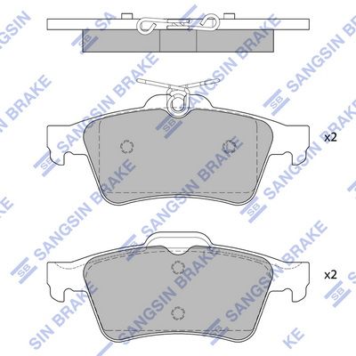 Комплект тормозных колодок, дисковый тормоз SANGSIN SP4254