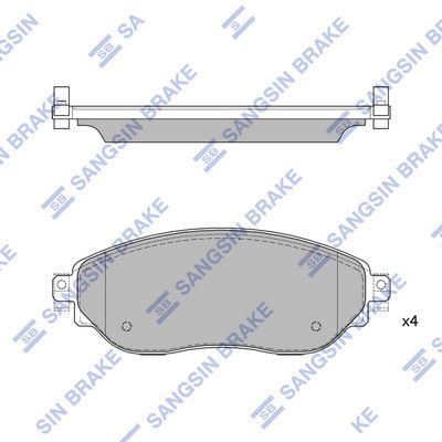Комплект тормозных колодок, дисковый тормоз SANGSIN SP4262