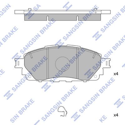 Комплект тормозных колодок, дисковый тормоз SANGSIN SP4264
