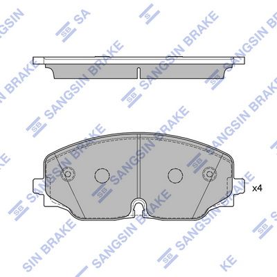 Комплект тормозных колодок, дисковый тормоз SANGSIN SP4265