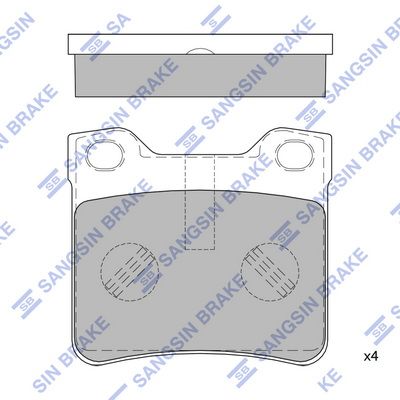 Комплект тормозных колодок, дисковый тормоз SANGSIN SP4267