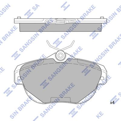 Комплект тормозных колодок, дисковый тормоз SANGSIN SP4270