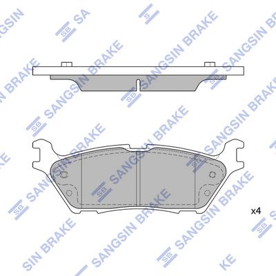 Комплект тормозных колодок, дисковый тормоз SANGSIN SP4274