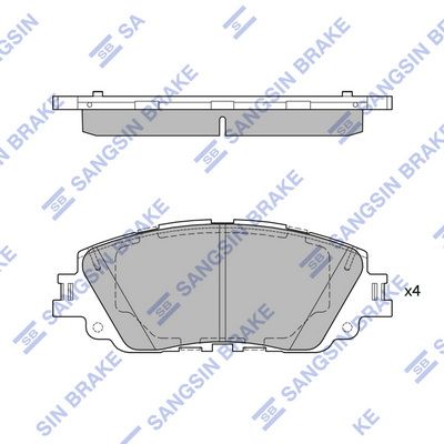 Комплект тормозных колодок, дисковый тормоз SANGSIN SP4275