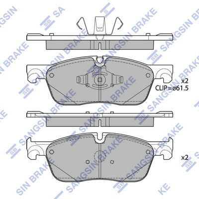 Комплект тормозных колодок, дисковый тормоз SANGSIN SP4279SD