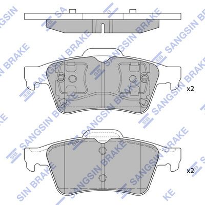Комплект тормозных колодок, дисковый тормоз SANGSIN SP4280