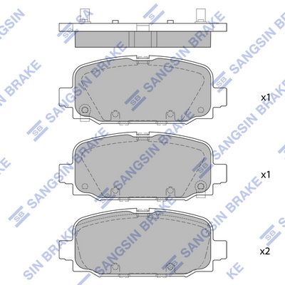Комплект тормозных колодок, дисковый тормоз SANGSIN SP4283