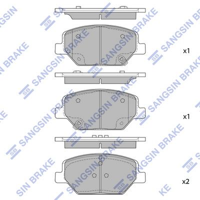 Комплект тормозных колодок, дисковый тормоз SANGSIN SP4284