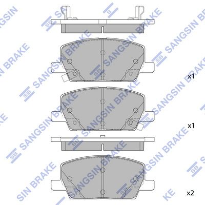 Комплект тормозных колодок, дисковый тормоз SANGSIN SP4285