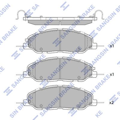 Комплект тормозных колодок, дисковый тормоз SANGSIN SP4305
