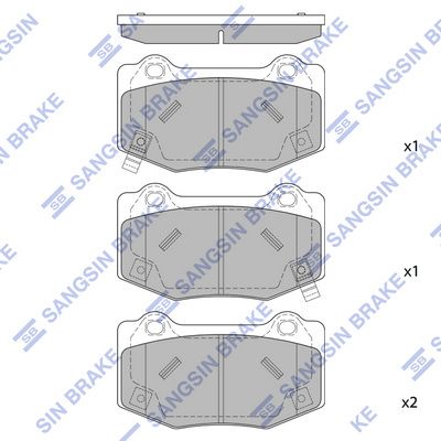 Комплект тормозных колодок, дисковый тормоз SANGSIN SP4306