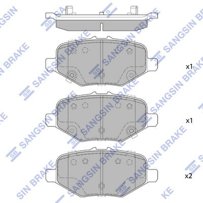 Комплект тормозных колодок, дисковый тормоз SANGSIN SP4307