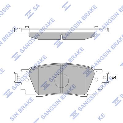 Комплект тормозных колодок, дисковый тормоз SANGSIN SP4309