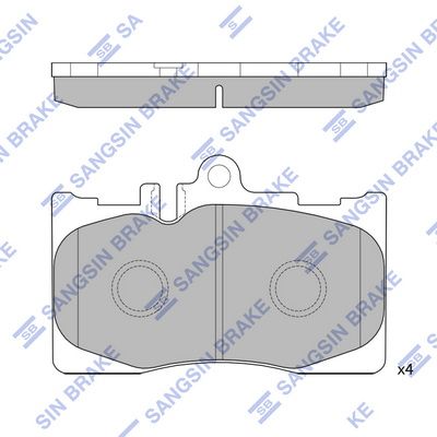 Комплект тормозных колодок, дисковый тормоз SANGSIN SP4314